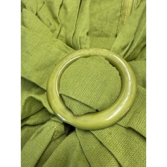 Plus Size Linen Look Olive Cut Out Ruffle Maxi Dress US 20 Long Sleeve Boho - Picture 11 of 16